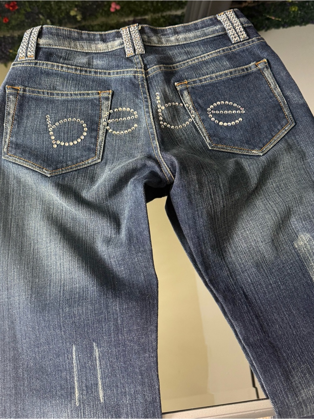 bebe Dark Blue Denim Jeans with Branded Pocket Lining